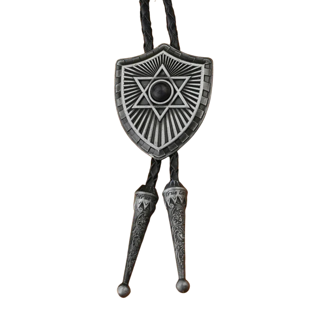 Bolo tie i form av sexuddig stjärna med natursten