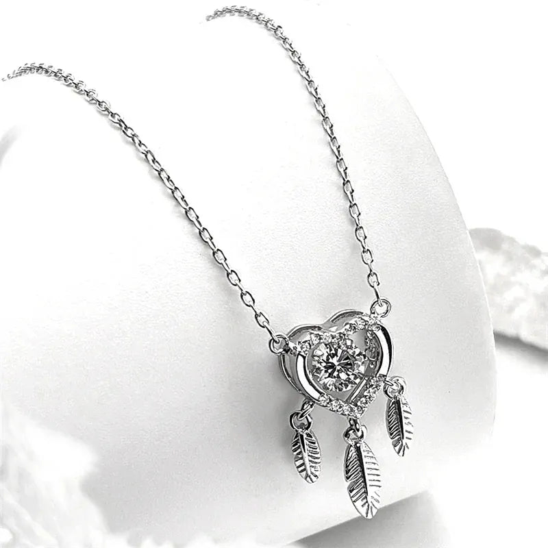 Silverhalsband drömfångare hjärta Silver