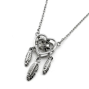 925 Sterling Silver Heart Chain Women Girls Feather Tassel Rhinestone Clavicle Choker Necklace Wedding Birthday Jewelry Gifts A