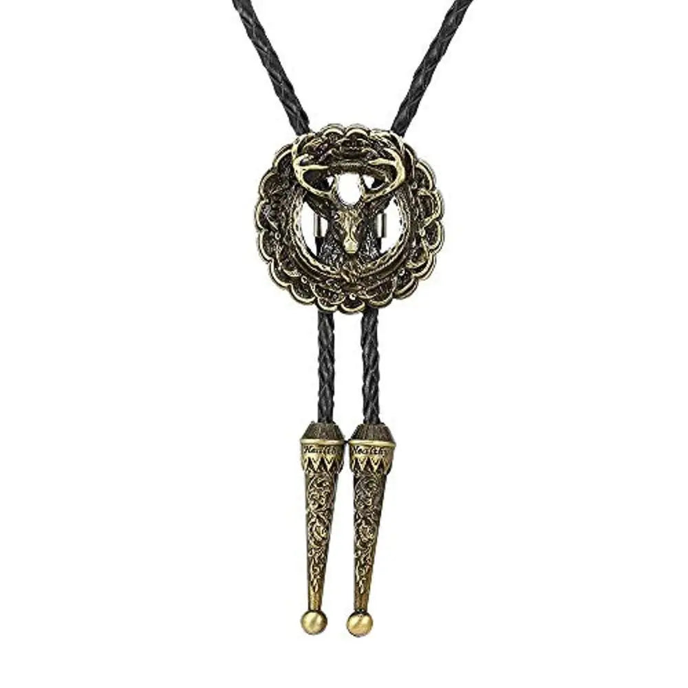 Bolo tie med 3D-hjorthuvud i metall