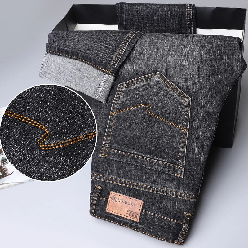 Slim fit stretchjeans för herr