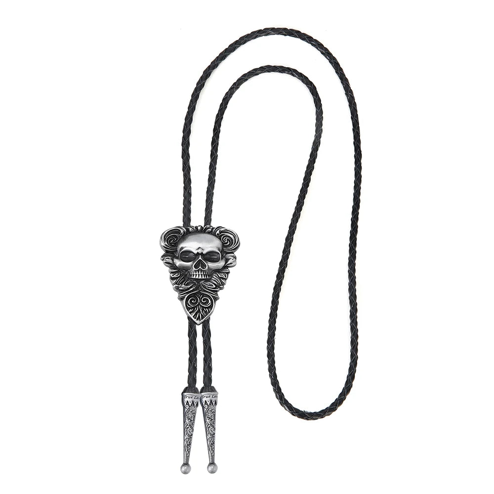 Bolo tie med dödskalle i vintage-stil