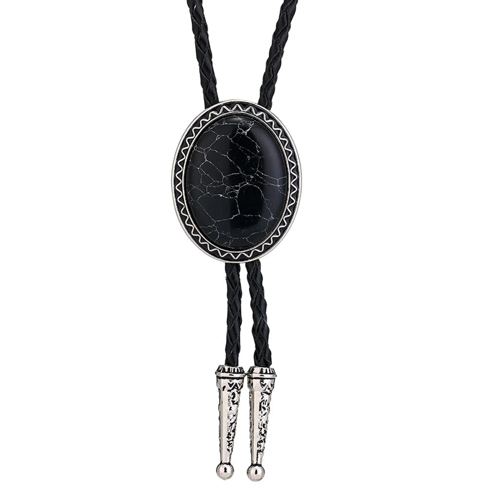 Bolo tie med oval ädelstensimitation