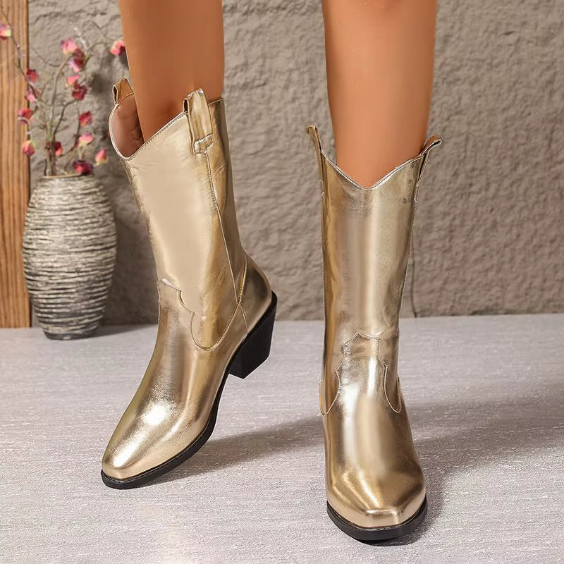 Högklackade cowboy boots