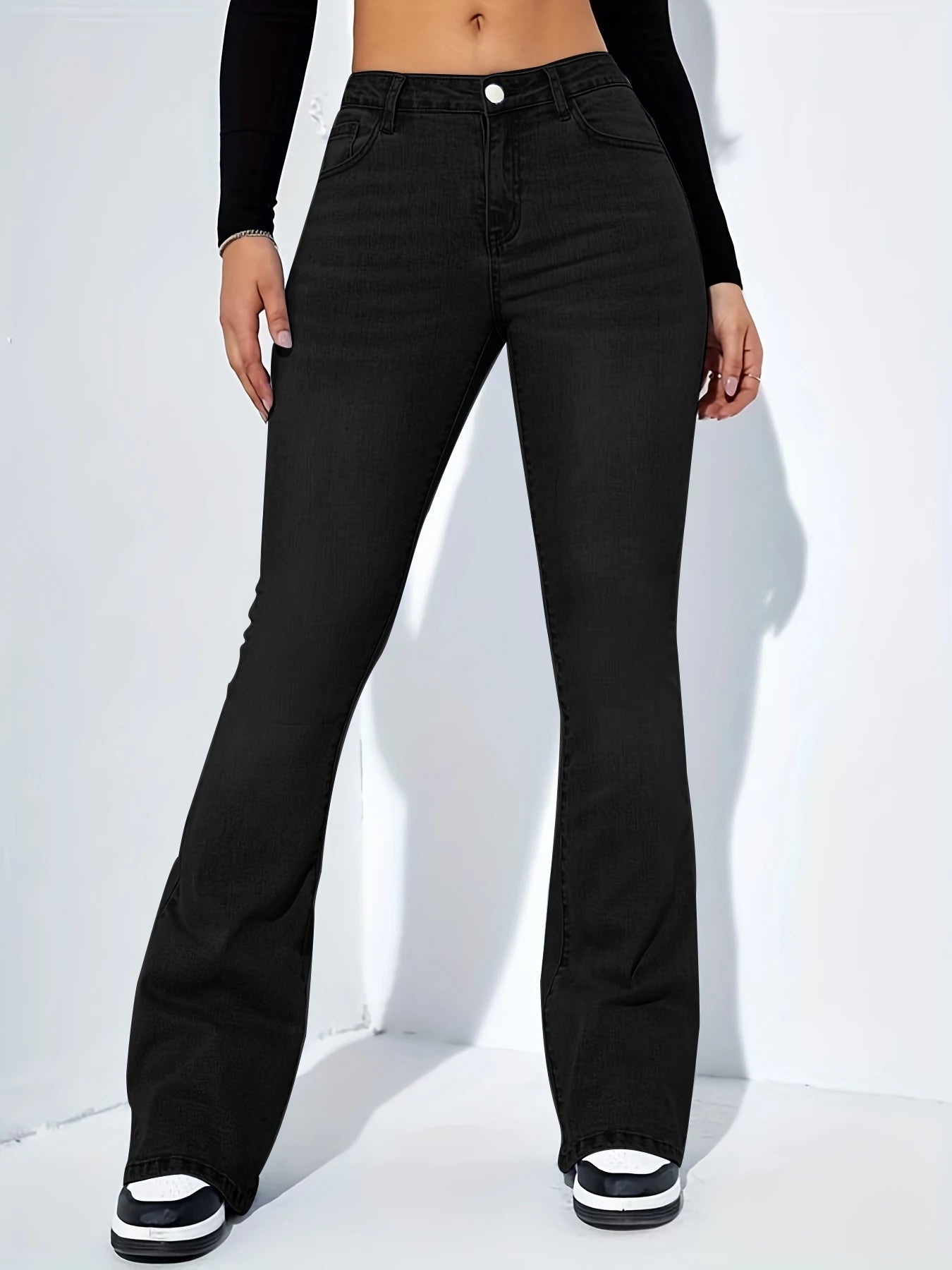 Bootcut jeans dam hög midja