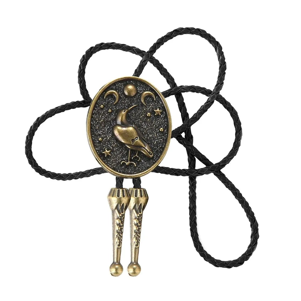Bolo tie med djurmönster och månmotiv