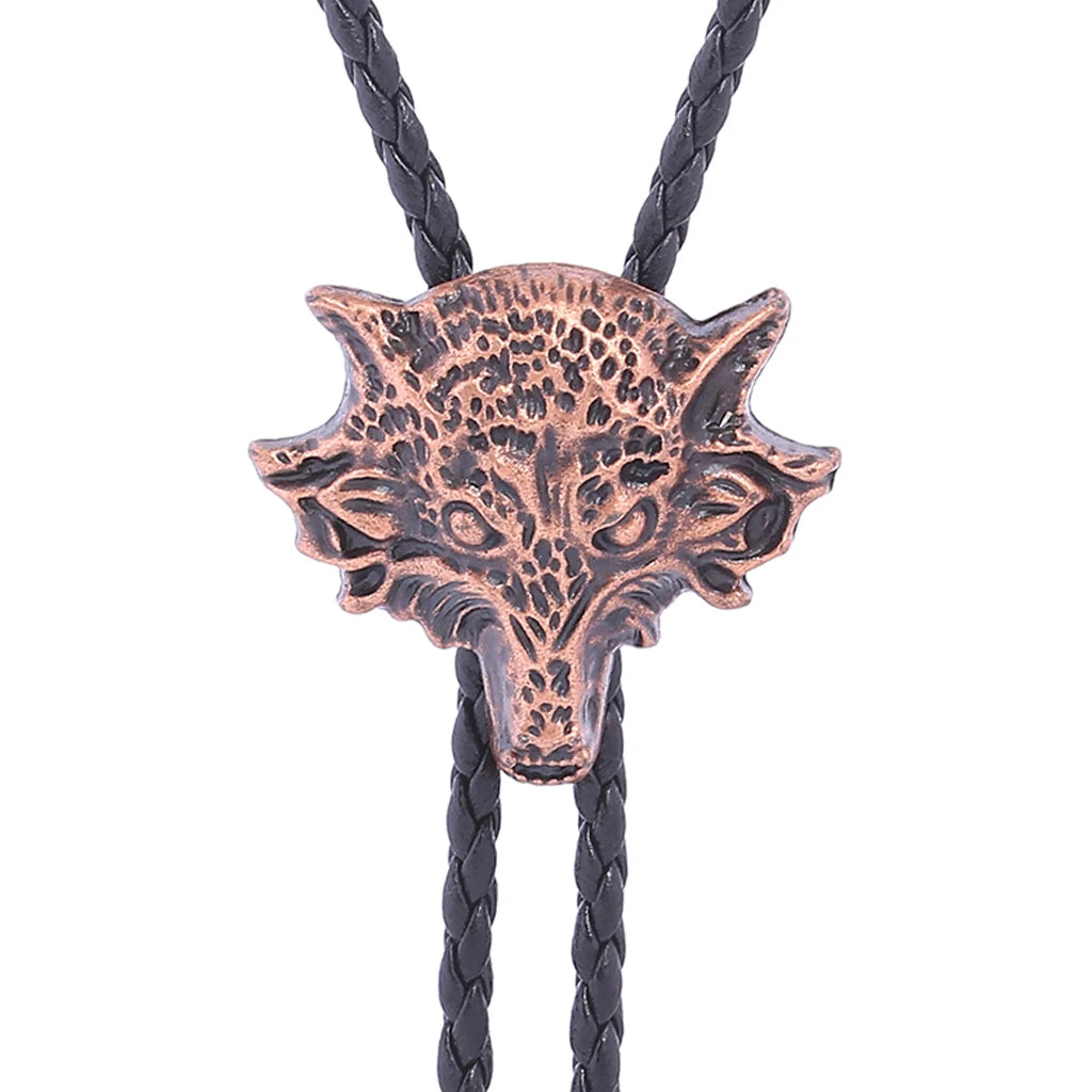 Bolo tie med 3D-varghuvud i metall
