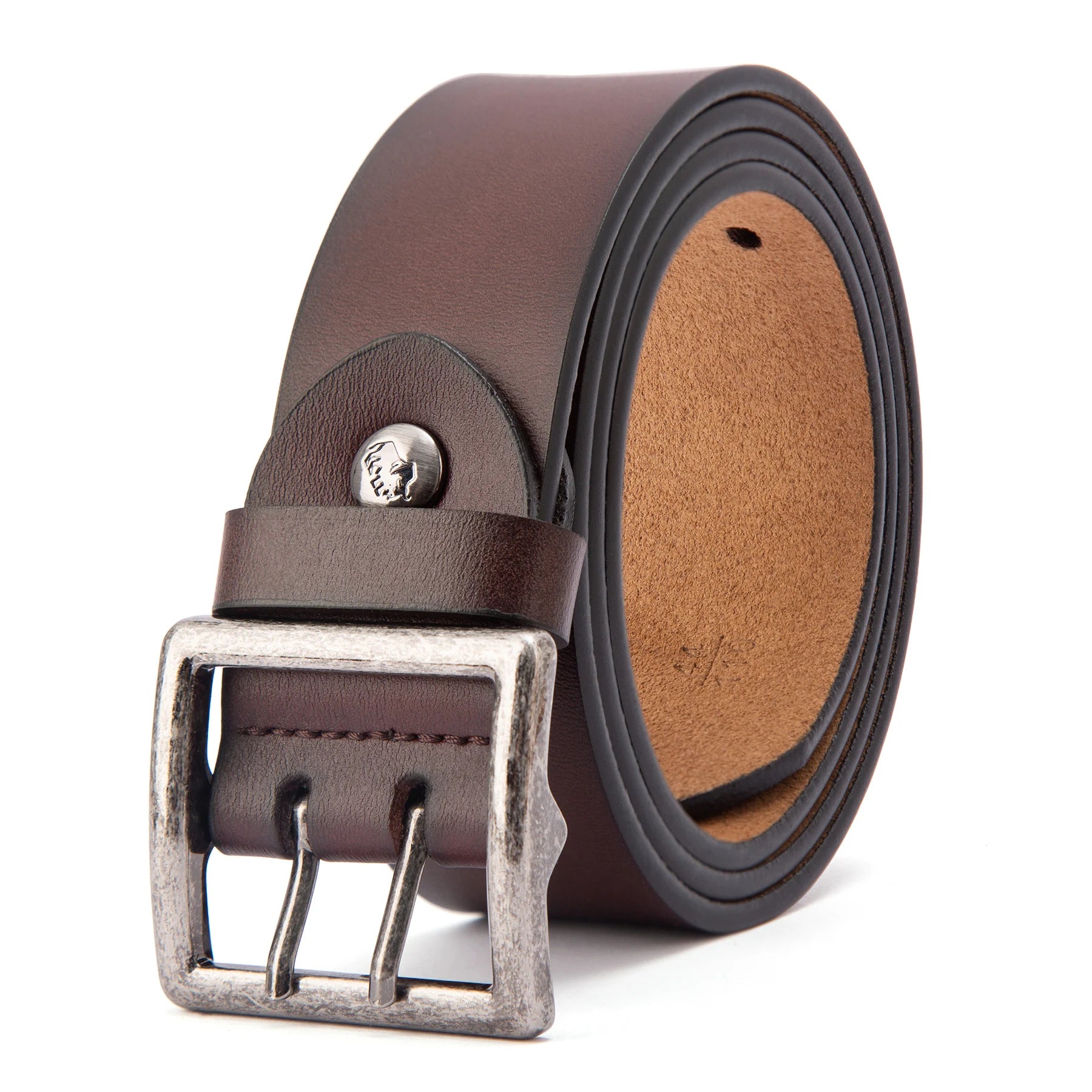 Cowboybälte i Äkta Läder med Retro Spänne