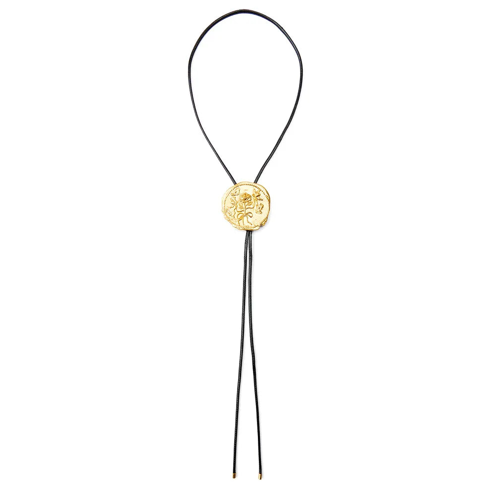 Bolo tie med rosrelief