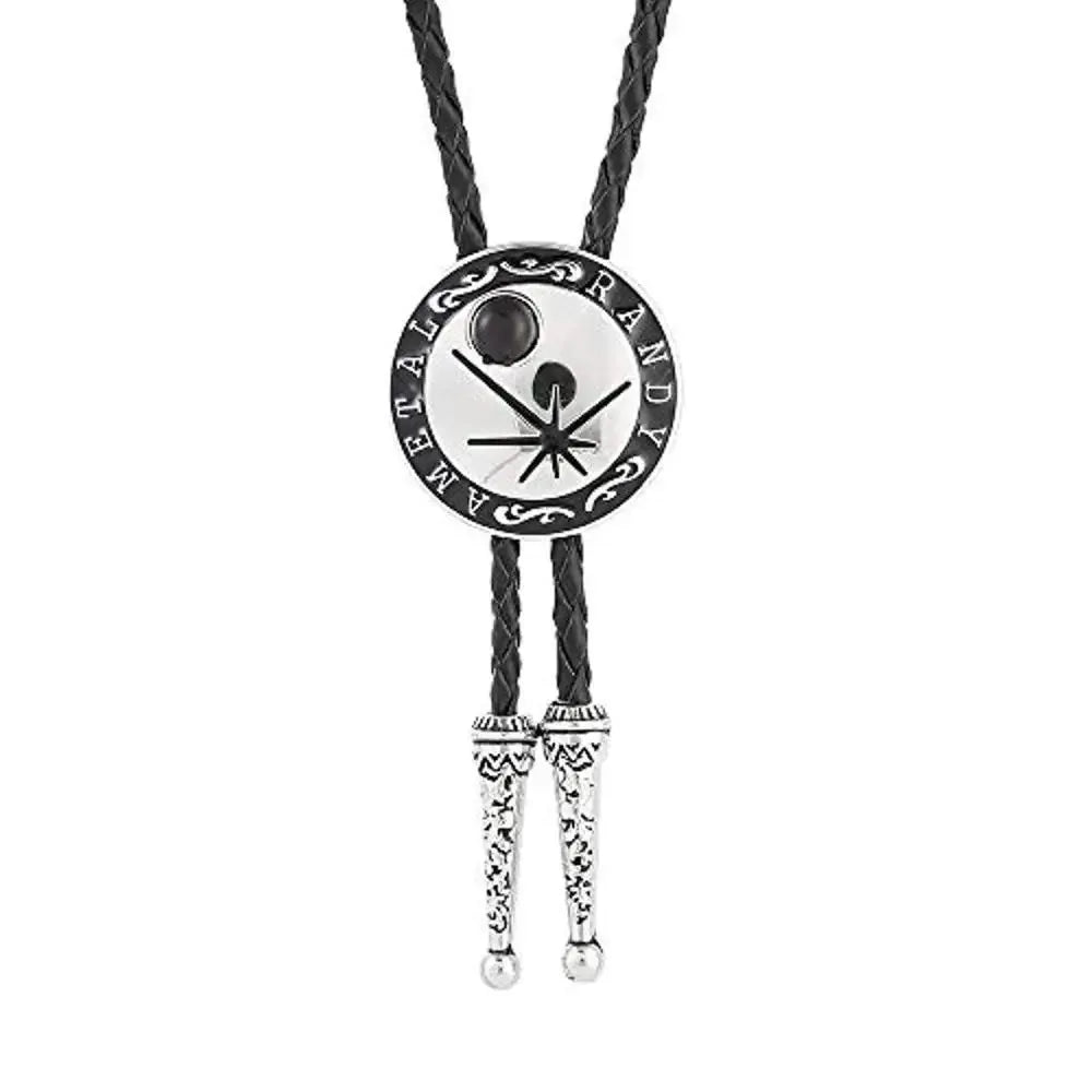 Bolo tie i rund form med stjärnmotiv