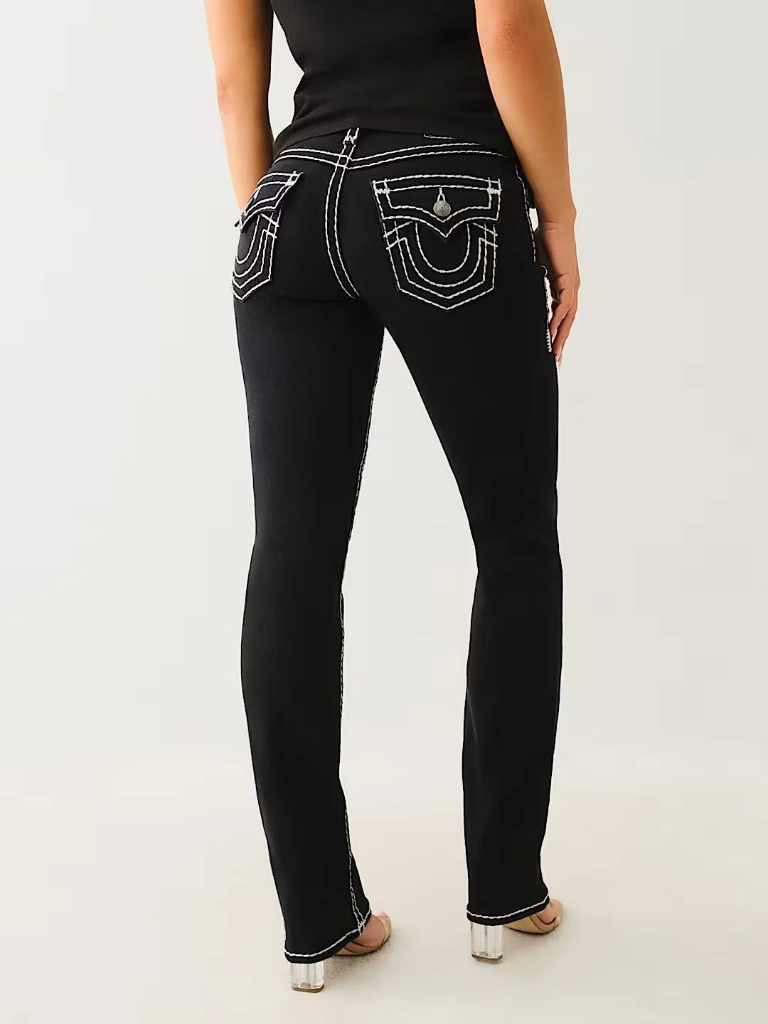 Svarta raka jeans dam