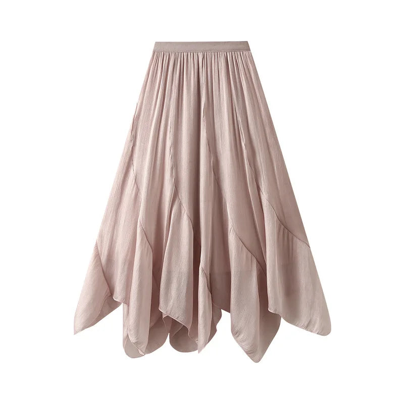 Midikjol med asymmetrisk drapering