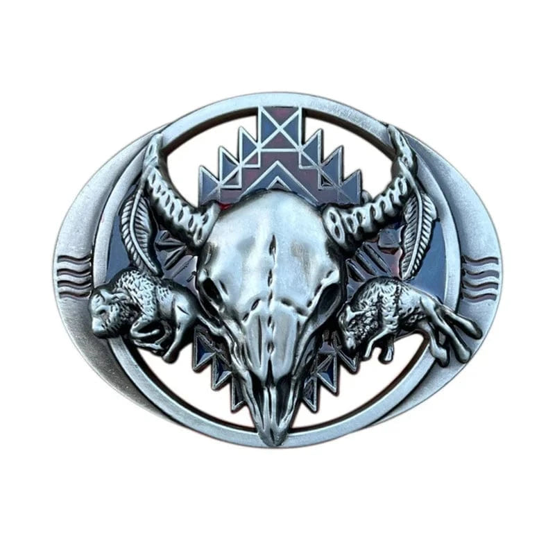 Bältespänne buffalo dödskalle