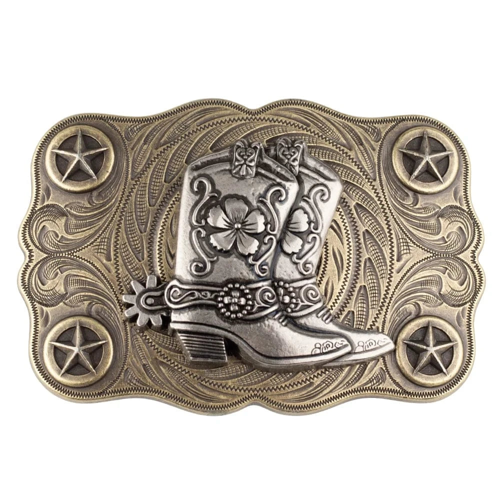 Bältespänne häst stjärnor western brons