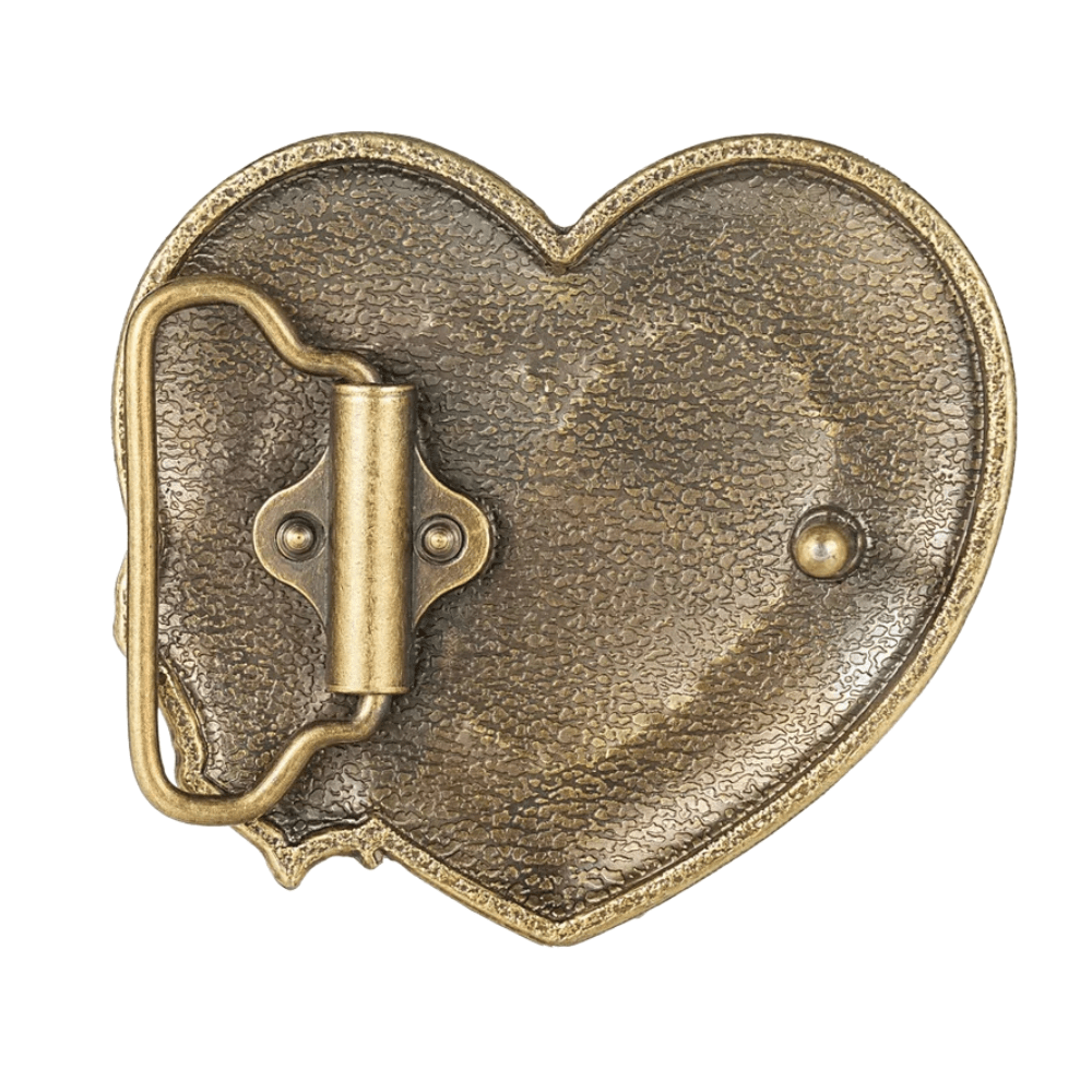 Bältespänne hjärta röd ros western