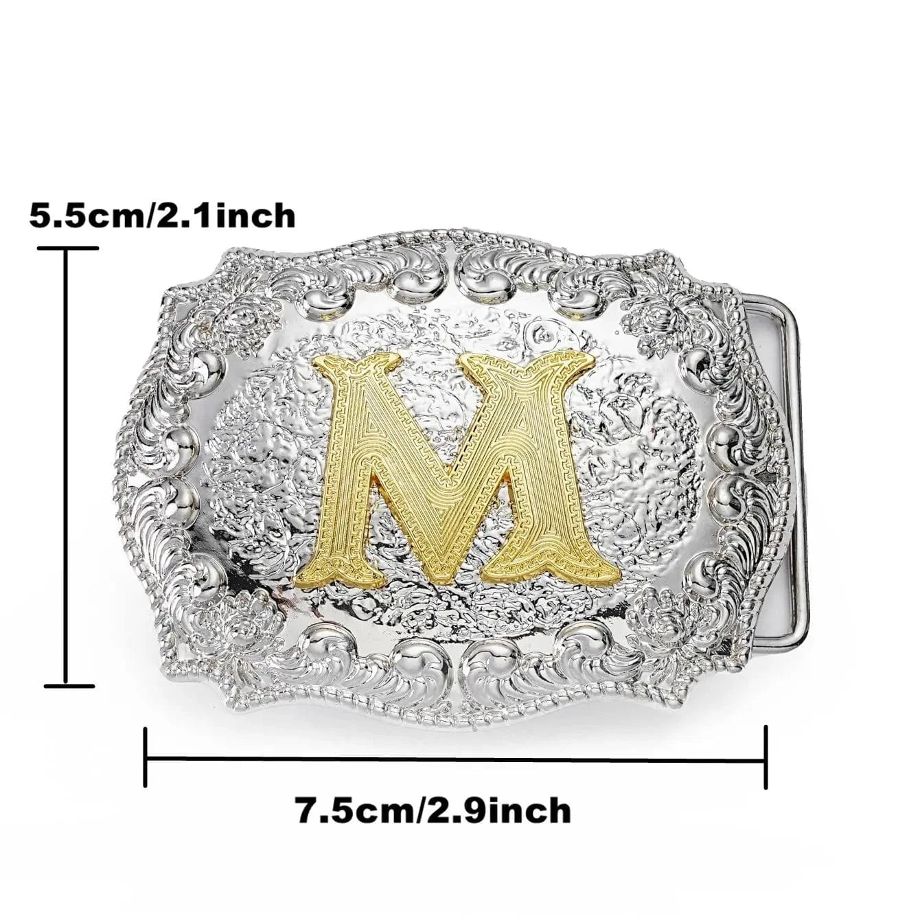 Bältespänne med bokstav i guld västerntouch