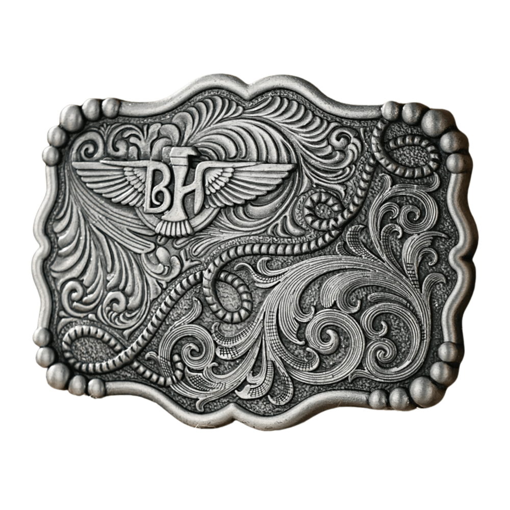 Bältespänne western BH mönstrad gravyr