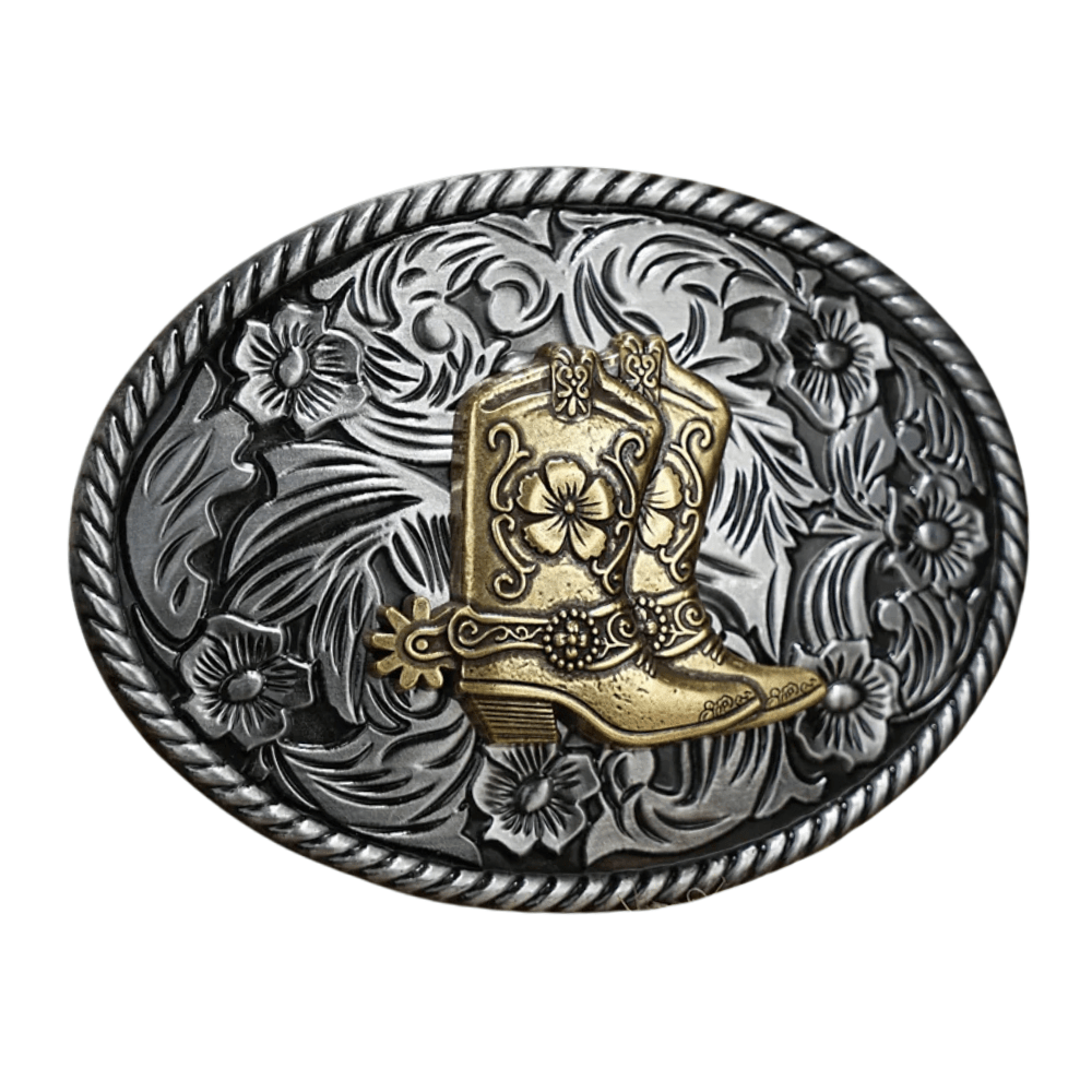 Bältespänne western med guldfärgade djurmotiv