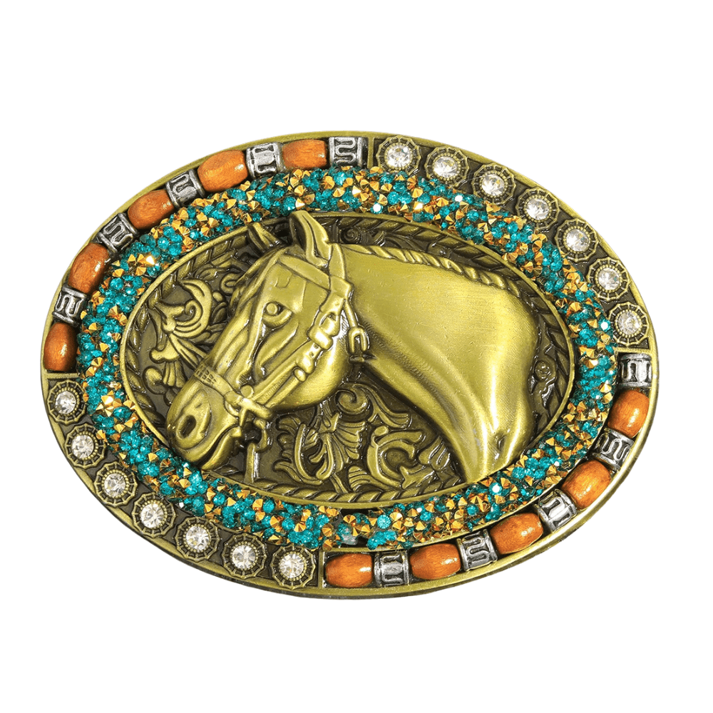 Bältespänne western tjur häst turkos boho
