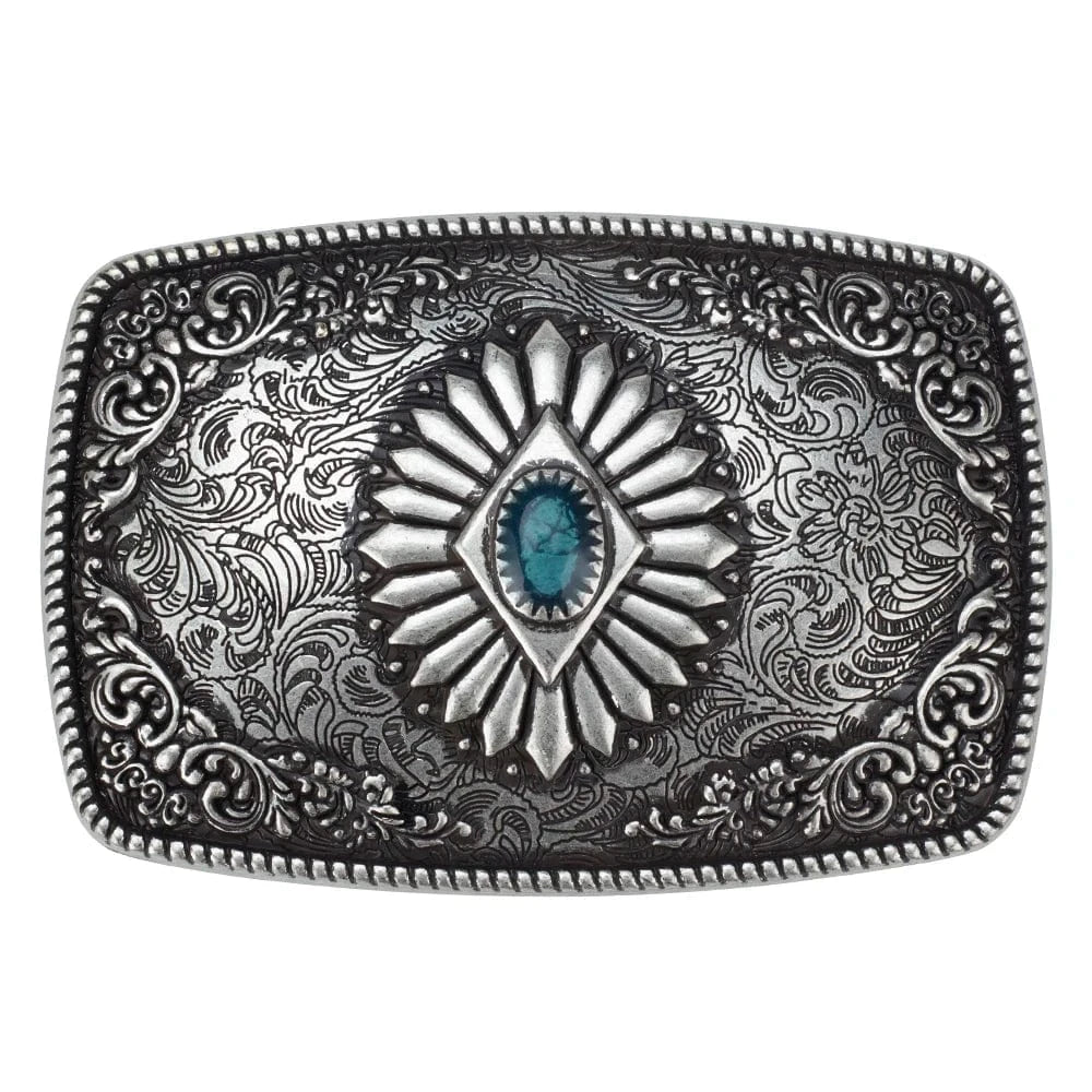 Bältespänne western turkos mönster vintage