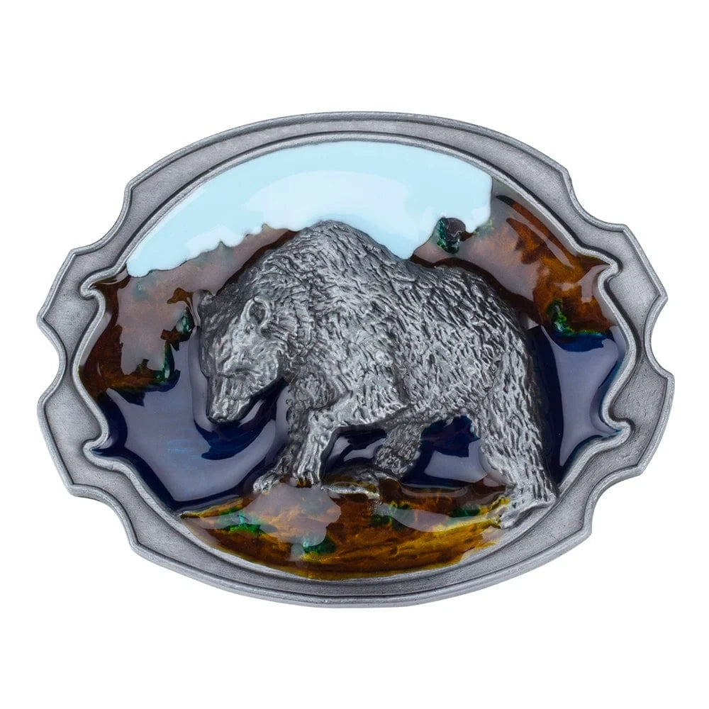 Bältesspänne björn djurmotiv western stil