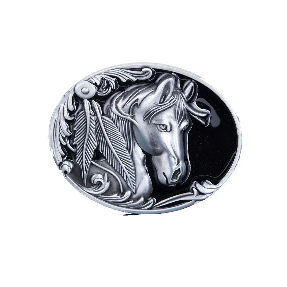 Bältesspänne cowboy 3D hästhuvud