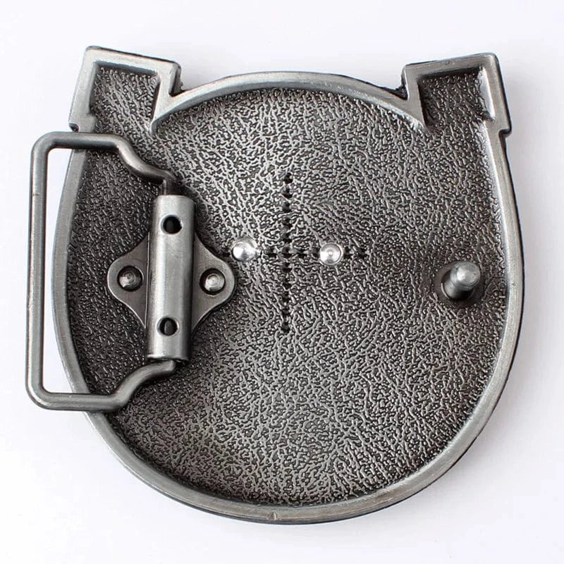 Bältesspänne guldfärgad hästhuvud och hästsko