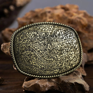 Bältesspänne retro blomma western stil zinklegering
