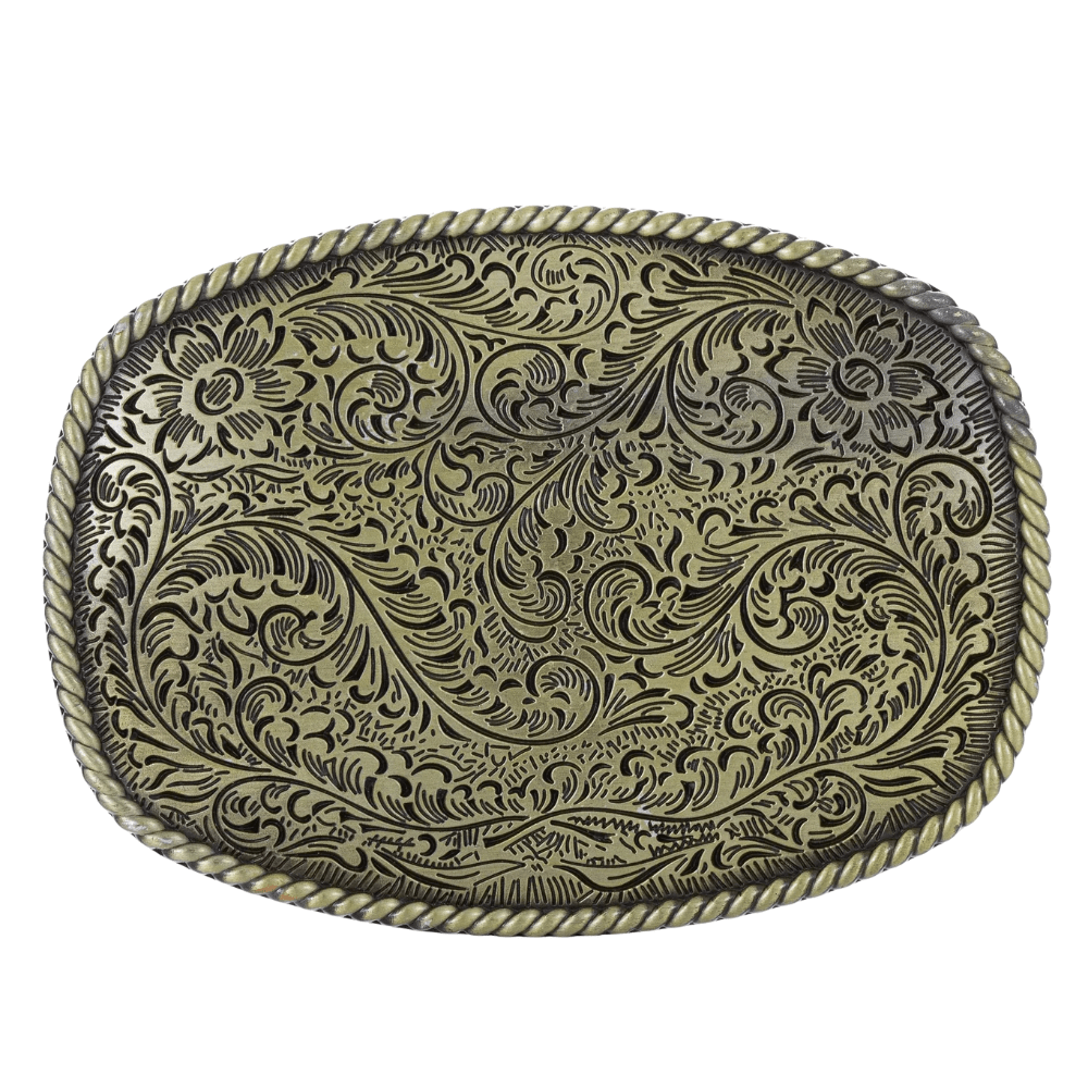 Bältesspänne retro blomma western stil zinklegering
