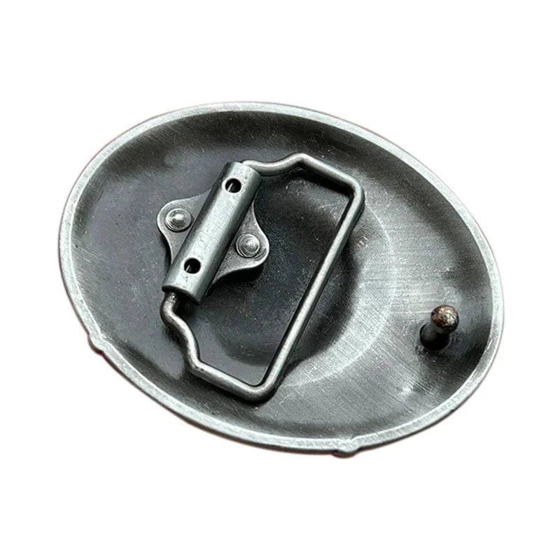 Bältesspänne varg huvud med fjädrar western stil