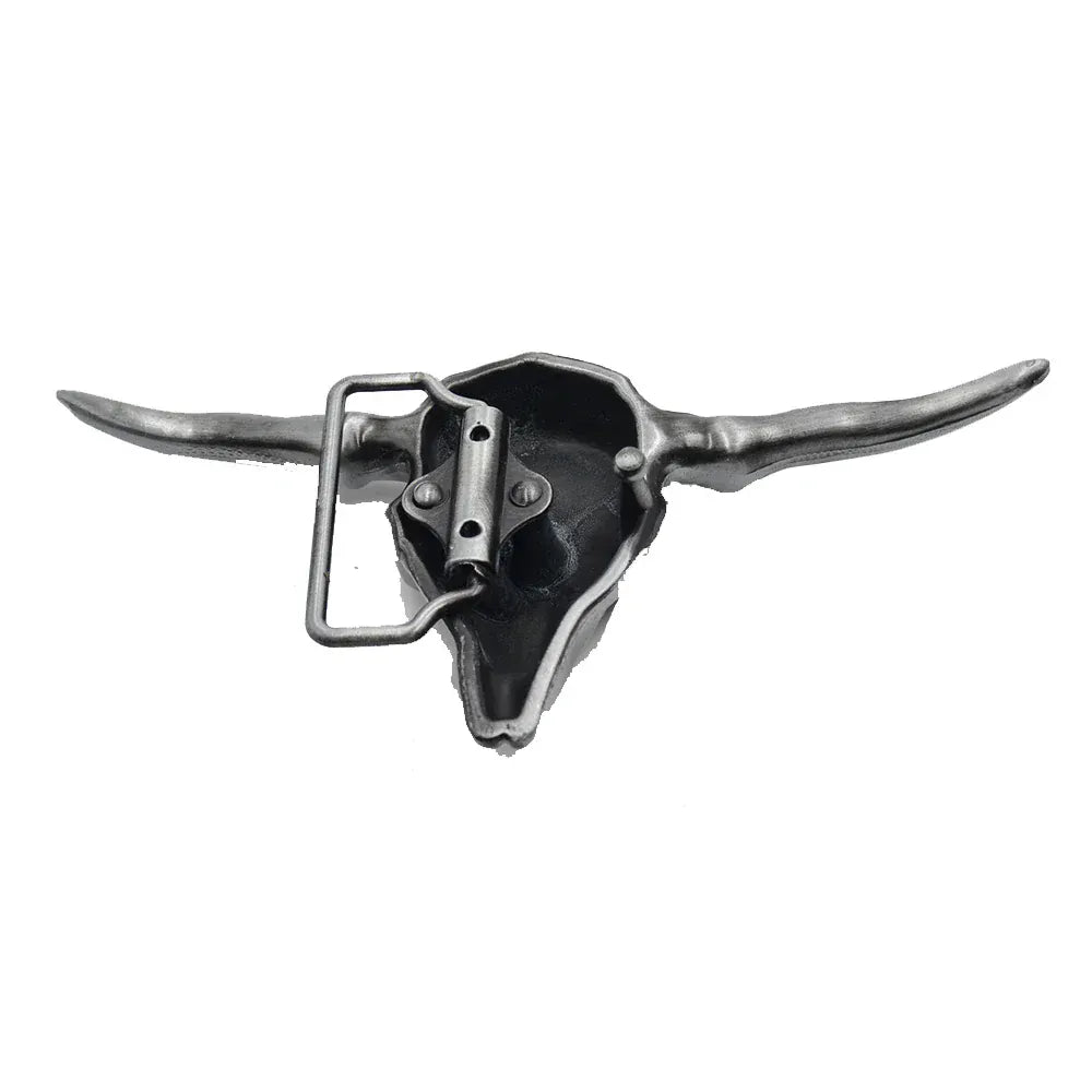 Bältesspänne western 3D tjurskalle