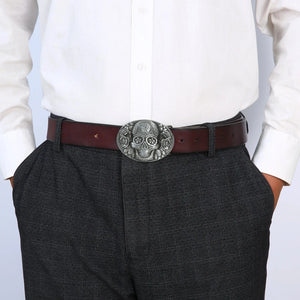 Bältesspänne western floral döskalle