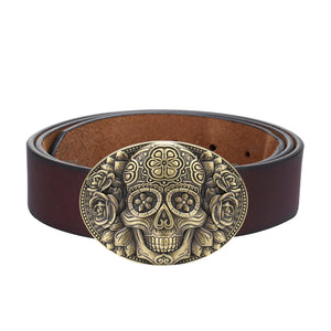 Bältesspänne western floral döskalle