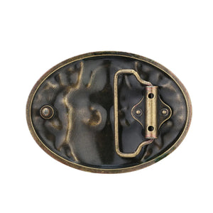 Bältesspänne western floral döskalle