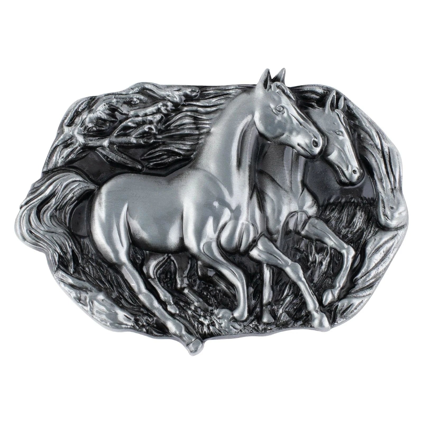 Bältesspänne western stil med galopperande hästar