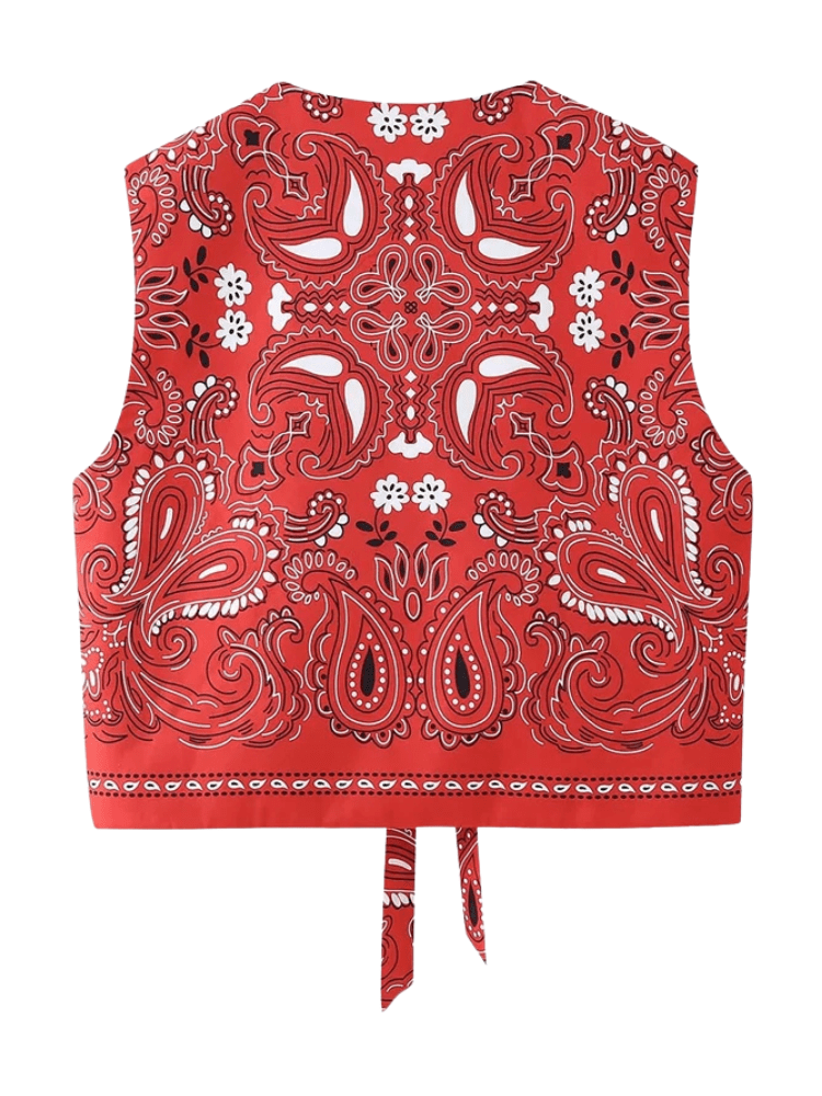 Bandanamönstrad Knyt-Väst för Dam