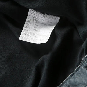 Blå läder trucker jacka herr