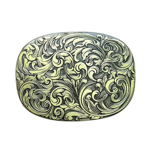 Blommig Bältesspänne Oval Design Guld