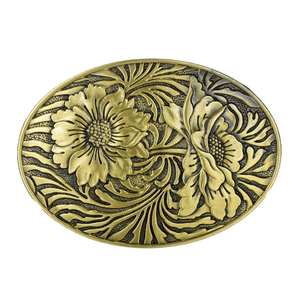 Blommig Bältesspänne Oval Guld