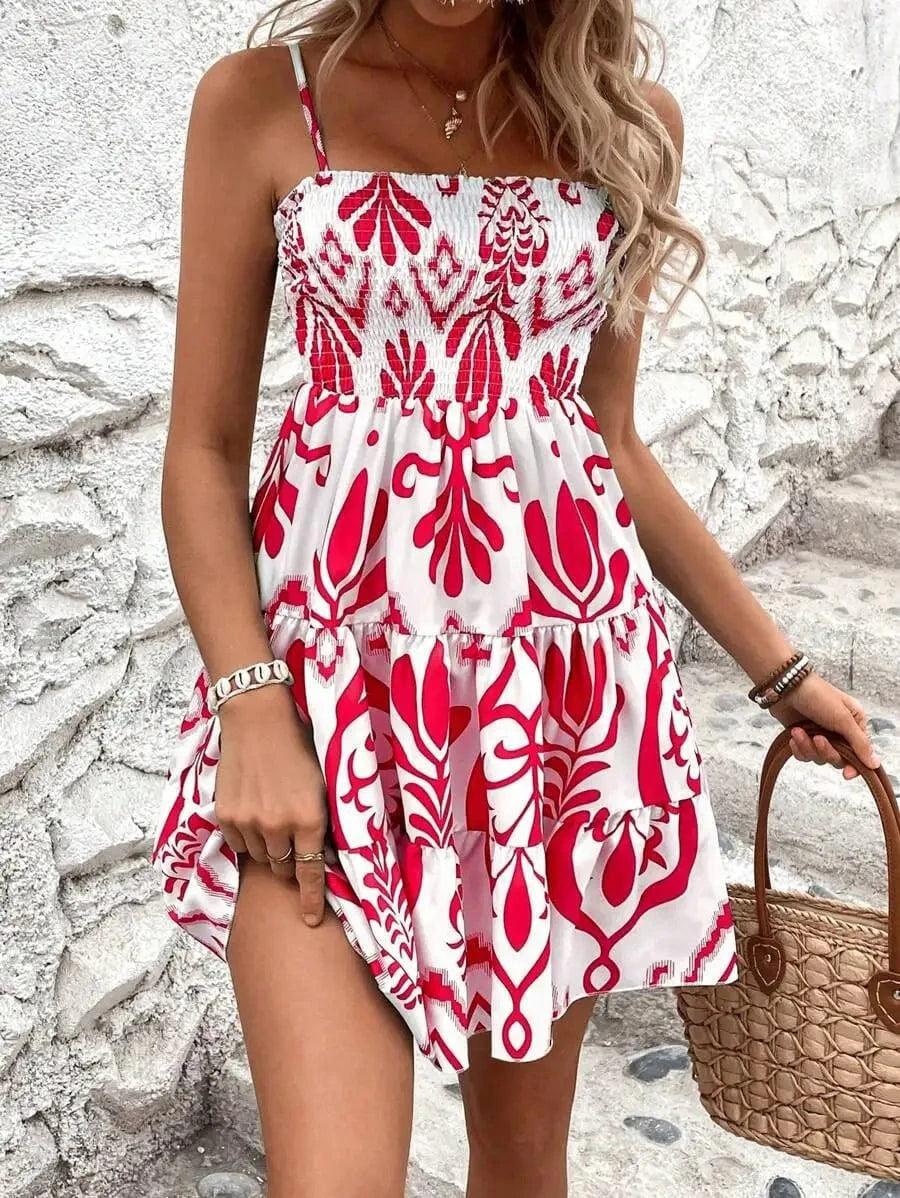 Blommig sommarklänning med smock