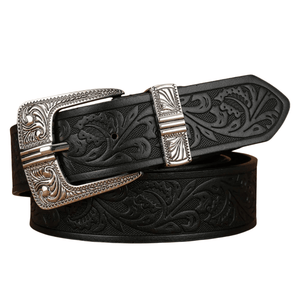 Blommigt westernbälte Svart / 120cm