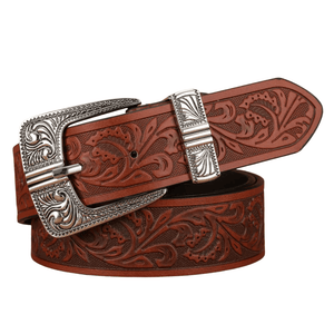 Blommigt westernbälte Brun / 120cm