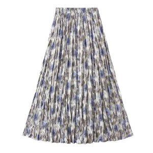 Bohemisk plisserad maxikjol Blå / One Size