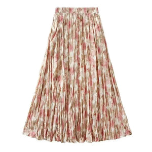 Bohemisk plisserad maxikjol Rosa / One Size