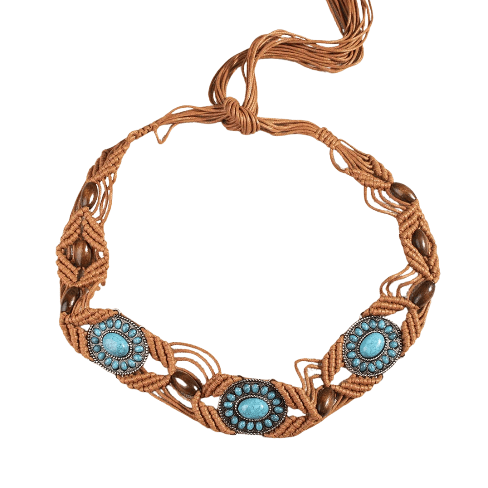 Bohemiskt makramébälte Brun