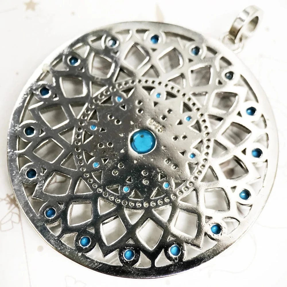 Bohemiskt silverhänge med turkos