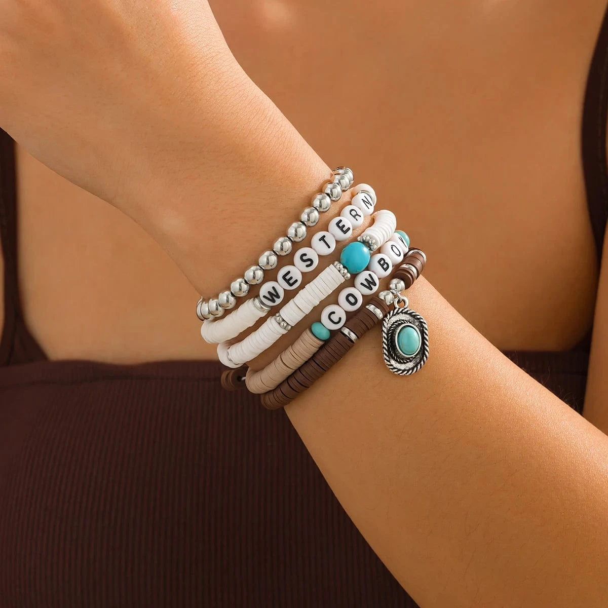 Boho Armband med Western Berlocker