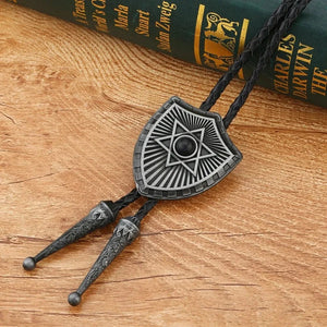 Bolo tie i form av sexuddig stjärna med natursten