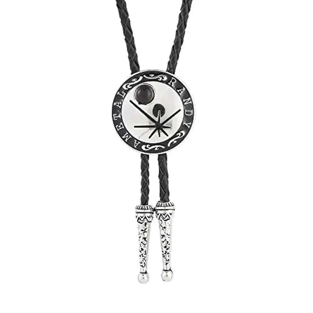 Bolo tie i rund form med stjärnmotiv