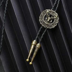 Bolo tie med 3D-hjorthuvud i metall